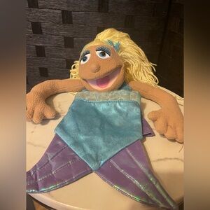 Melissa & Doug Plush Girl Mermaid Hand Puppet 15" Blond Yellow Yarn Hair